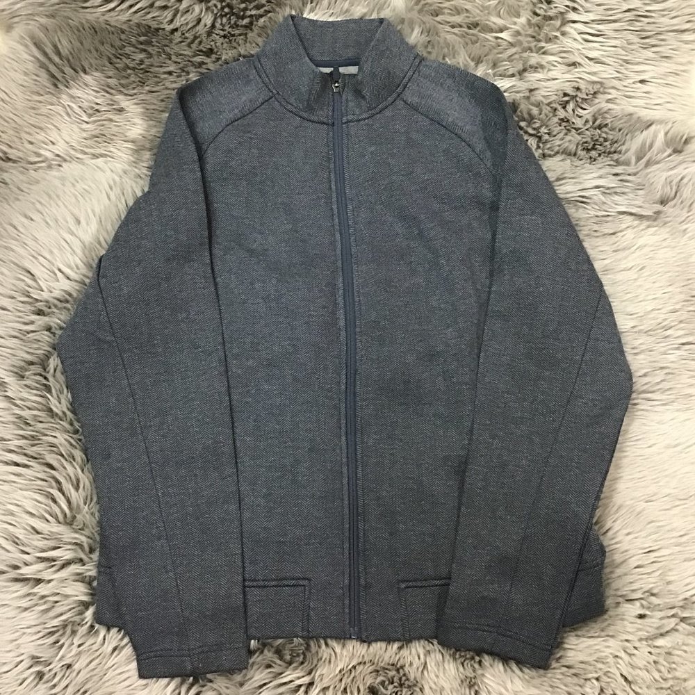Mondetta | Men's Herringbone Zip Up Jacket | Navy | Large